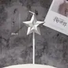 Caja de PVC con Forma de Corazón Estrella Decoración para Pastel de Cumpleaños Vela Creativa Romántica Forma de Corazón Diamante Vela Chapada en Oro