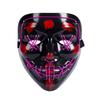 Máscara Luminosa LED de Halloween en Forma de V de Cara Completa con Luz Fría Máscara Divertida de Discoteca de PVC Mascarada Máscara de Mueca