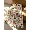 2026 Nueva Falda Floral de Corte A para Mujer Cintura Alta Adelgazante Falda Larga Falda Estampada Retro Francesa