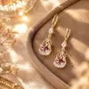 Brincos de Zircônia Cristal Roxo Super Brilhantes para Mulheres 2026 Novo Estilo Tendência High-End Presilhas de Orelha Francesas Elegantes Joias de Orelha de Luxo Leve