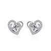 Hermosos pendientes de botón de plata esterlina S925 de estilo coreano para mujer, con forma de corazón de diamante, mini pendientes de estilo japonés y coreano, joyería de diseño de lujo ligero.