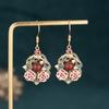 Joyería de Tendencia Nacional Aimuni Artesanía de Pintura en Esmalte Pendientes de Calcedonia Natural Tachuelas de Cloisonné con Motivos de Dragón y Fénix