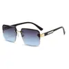 Nuevas Gafas de Sol de Moda Gafas de Sol de Metal con Medio Marco Transfronterizo Gafas de Sol Cuadradas Retro para Hombre Gafas de Sol de Moda con Medio Marco