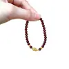 Pulseira de Fio Único Garnet Vermelho Vinho Natural DIY Feita à Mão Combinando Pingente de Cabaça Cristal Pulseira de Fio de Cristal Transparente Atacado