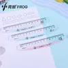 Regla de Dibujo de Rana de Dibujos Animados con Doble Línea Ondulada, Regla Curva, Regla Multifuncional con Escala de 15 cm