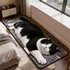 Tapete temático de gato 3D em falso cashmere, resistente a manchas e fácil de limpar, fornece isolamento, adequado para quartos, áreas de cabeceira, salas de estar, sofás e mesas de centro