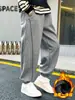 Z1078 Invierno para Niños Niños Tempranos Mono de Terciopelo Pantalones Casuales Niños Grandes Forrados de Polar Espesos Modernos Pantalones Dulces
