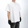 Camiseta de manga corta con hombreras acolchadas y cremallera para hombre, diseño único, cuello redondo, resistente, elegante y sofisticada, top versátil