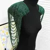 Acessórios de ombro com franjas de miçangas e lantejoulas da Amazon, acessórios femininos, vestido vintage europeu e americano, acessórios decorativos deslumbrantes