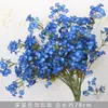Flores artificiales Azul Niebla Salón de Bodas Flores de Seda Arreglo Floral de Boda Peonía Azul Rosa Abanico de Niebla Palma