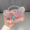 Nuevo set de caja de regalo con coletero y pinzas para el pelo para niñas, cuerda para el pelo dulce de macarrón, pinzas lindas, set de caja de regalo de accesorios para el pelo
