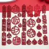 Pingente Vermelho Festivo de Ano Novo para DIY Mensagem de Bênção de Casamento Acessórios de Decoração para Caixa de Doces de Casamento