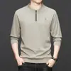 Sudadera de Manga Larga de Moda para Hombre para la Moda de Otoño con Cremallera y Cuello Redondo, Camiseta de Manga Larga Básica para Hombre