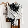 Design criativo senso bolinhas estrela de cinco pontas alta combinação de cores lenço de seda lenço de algodão feminino primavera e outono xale decorativo