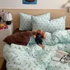 Ropa de cama de algodón puro ins juego de cuatro piezas 2026 nuevo funda nórdica 100% algodón sábana sábana bajera juego de tres piezas para dormitorio de estudiante 4