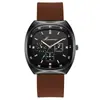 Reloj de hombre con tres ojos y aguja azul, con cinta de silicona y barril de vino de moda, reloj de cuarzo, reloj de hombre, fabricantes en stock, venta al por mayor