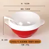 A8 Bol Espeso con Doble Asa de Ocho Tesoros para Gachas de Salud para Desayuno, Postre Comercial y Vajilla Exclusiva de Melamina Imitación Porcelana para Cadenas de Tiendas
