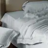 Juego de Cuatro Piezas Color Sólido Teñido al Niebla Estilo Minimalista Clase A Borde Ancho Costura en las Esquinas Tencel Lenzing Suave y Transpirable Ropa de Cama de Verano