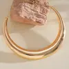 Gargantilla redonda con gradiente metálico brillante transfronteriza europea y americana, cadena para la clavícula simple y versátil, collar elegante de nicho de alta gama