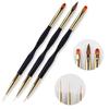 Ventas directas de fábrica traje de uñas pincel pluma de dibujo doble cabezal pluma para pintura de cristal pluma para uñas negro paquete de 4