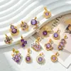 Colgante Transfronterizo Estilo Europeo y Americano Cobre Morado Microincrustado Circonita Accesorios de Joyería DIY de Alto Grado Personalizados Comercio Exterior Accesorios Versátiles