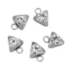 Pingente de diamante de aço inoxidável, diamante branco, zircônia, amor, estrela, flor de ameixa, pingente, colar, brincos, acessórios faça você mesmo