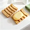 Criativo Novo Suporte Quadrado de Bambu para Sabonete Caixa de Sabonete Prateleira para Sabonete Pode Ser Impresso com Logotipo Atacado em Estoque