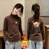 Camiseta de Manga Larga para Niña Otoño/Invierno 2026 Nuevo Estilo Niña Pequeña Térmica Polar Cepillado Capa Interior Volantes Casual Camiseta Base