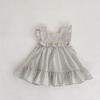 Ins Estilo Coreano 2023 Verano Rayas Volantes Niñas Vestido Suelto Elegante Traje de Gateo para Bebé Vestido de Hermanas