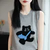 Nuevo Chaleco de Punto Bordado con Cuello Redondo de Terciopelo Andy para Mujer, Versátil Delgado sin Mangas para Ropa Interior, Otoño e Invierno