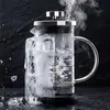 Prensa francesa de vidrio borosilicato de alta calidad con filtro de acero inoxidable, una cafetera para uso doméstico, adecuada tanto para café como para té