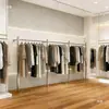 Arara de Exposição para Loja de Roupas Femininas, Prateleira de Exposição de Parede de Luxo Leve, Prateleira de Exposição Espessada de Aço Inoxidável, Cabide de Parede
