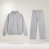 2026 Primavera/Otoño Transfronterizo Nuevo Estilo Cuello Alto Media Cremallera Manga Larga Liso Tendencia Marca Correr Fitness Deportes Casual Conjunto