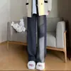 Pantalones de chenilla con diseño de espiga de trigo de pierna ancha para mujer, primavera y otoño 202, cintura alta nueva, caída, tubo recto, ajustados, de punto, para barrer el suelo