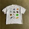 Camiseta Vintage com Estampa de Panqueca LeTTer Algodão Clássico Masculina