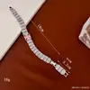 Amazon Transfronterizo Pulsera Rectangular de Zirconia de Diamante Completo Extensa Ancha Joyería de Moda de Lujo Piedra Temperamento Versátil