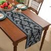 Camino de Mesa Retro Estilo Americano Floral Franja Larga Tela Decorativa Lujo Ligero Alta Gama Mantel para Mesa de Comedor Tela Cubre Mesa de Centro Cubre Cubeta de Gabinete Ambiente