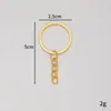 Gancho para chaveiro corrente de quatro seções anel plano galvanizado abertura gancho para chaveiro de brinquedo corrente de 4 seções fecho de chaveiro acessórios para joias DIY