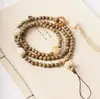 Nuevo Estilo Chino Larga Cadena Colgante para Teléfono Móvil Pulsera de Múltiples Círculos Sándalo Verde con Bodhi Tostado al Carbón Colgante de Teléfono Móvil Loto de Mano