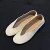 Zapatos planos blancos casuales y elegantes estilo commuting de punta redonda 2026 elegantes para mujer, cómodos zapatos de abuela slip-on de suela blanda