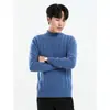 Suéter de gola alta meia-manga masculino outono e inverno novo solto grosso quente de lã suéter de base tricotado de lã para homens de meia-idade