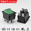Interruptor Kcd4 Vermelho e Preto em Forma de Barco com Luz, Interruptor de Alimentação Rocker em Forma de Barco de Seis Pinos e Três Velocidades, Interruptor de 6 Pinos e 3 Velocidades