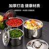 Pote de tempero de aço inoxidável 304 personalizado com tampa, copo de sabor, pote de tempero, pote de tempero comercial, pote de tempero para buffet