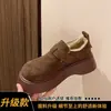 2026 Nuevos Zapatos de Piel Birkenstock Gruesos y Cálidos de Invierno, Famosos en Internet, Retro, que Aumentan la Altura, de Suela Gruesa, Zapatos de Algodón para Mujer