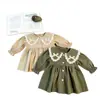 Chaqueta fina de otoño para niñas, ropa fina de primavera y otoño para niños, vestido de princesa moderno, top retro con cuello de muñeca para bebés niñas
