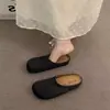 Chinelos de meio sapato femininos de verão, tecidos à mão, estilo nicho francês, vazados, respiráveis, bico fechado, para uso externo, estilo romano, com sola grossa