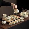 Conjunto de Chá de Cerâmica Ru de Alta Qualidade Estilo Chinês para Chá em Casa Bule de Chá Kung Fu Cerâmico de Luxo Leve Xícara de Chá Portátil e Bandeja de Chá Personalização