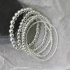 Nalan Abalorios de Plata S925 Abalorios Redondos Abalorios de Transferencia Pulsera Entrelazada de Plata Esterlina Pulsera Sencilla de Abalorios Ligeros Versátil S7427
