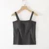 Nuevo Estilo Primavera/Verano Camisola de Una Pieza Larga con Tirantes Anchos y Almohadillas Integradas en el Pecho para Usar por Dentro o por Fuera