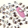 Fundo quente ouro champanhe especial em forma de diamante líquido vermelho broca de unha plana brilhante diamante unha colando diamante unha jóias vidro strass
